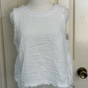 Altar’d State White 100% Cotton Tank Top Size M